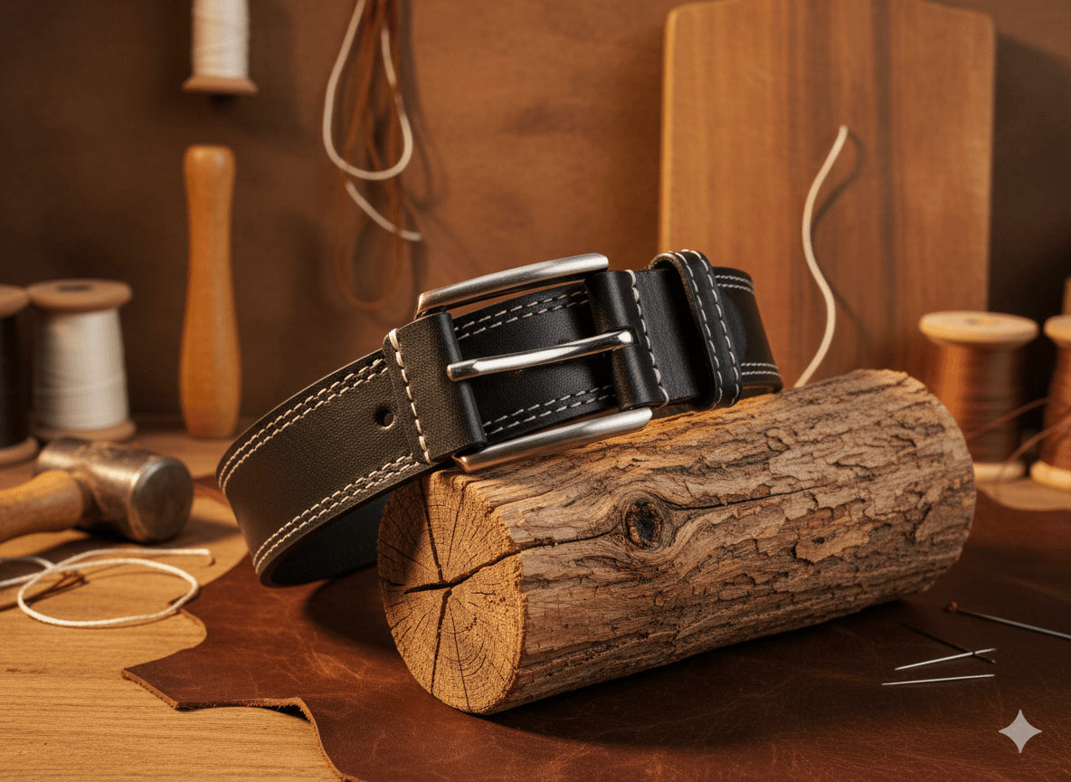 Casual Belt Thread Work 40 mm (Black)