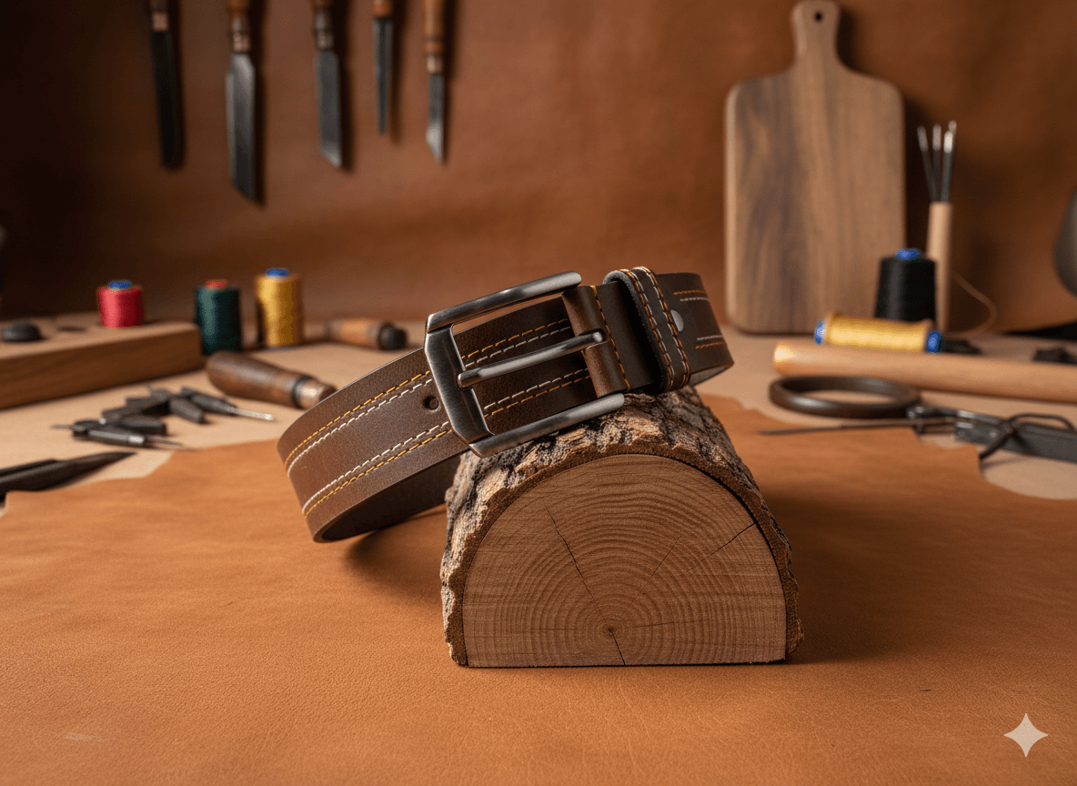 Casual Belt Thread Work 40 mm (Brown)