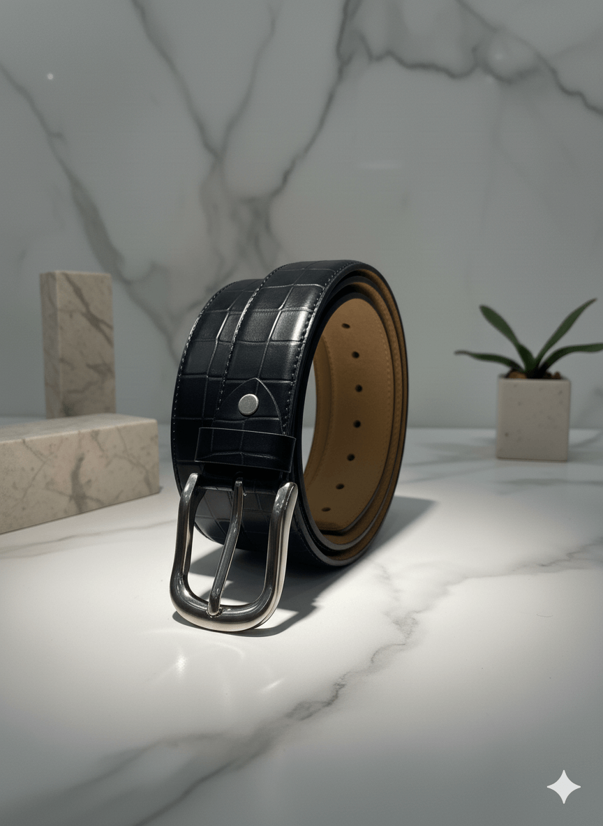 Executive Crocodile Belt 35mm (Black)